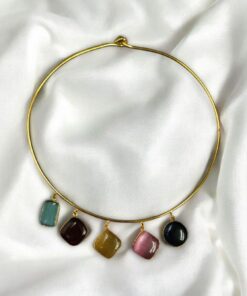 Premium Gold Plated Brass Choker Neckpiece with Monalisa Stones – Perfect for Every Occasion