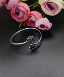 Oxidised Both Side Stone Design Bracelet