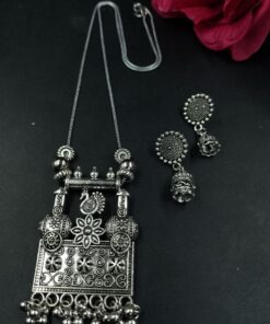 Peacock Floral Art Ghungroo Chain Pendant Necklace Set for Women Traditional Ethnic Jewelry