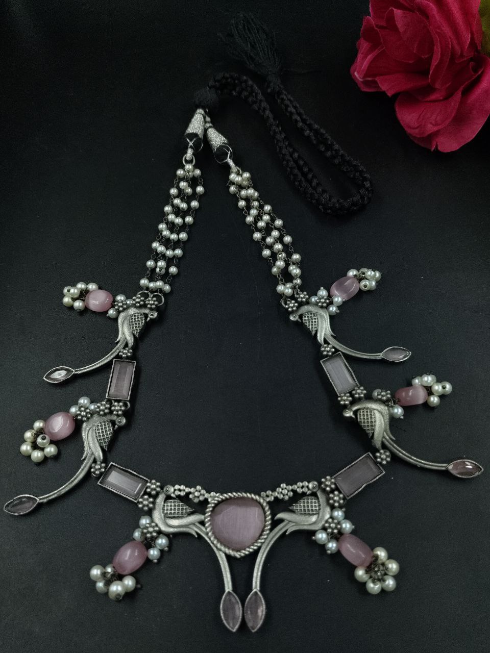 Peacock Design Stone Choker Necklace for Women Traditional Ethnic Partywear Jewelry