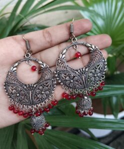 Beautiful Chandbali Jhumki Hook Dangler Earrings with Elegant Pearl Detailing for Women