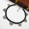 Butterfly Anklets | Black Crystal Beads Unique Oxidised Payal