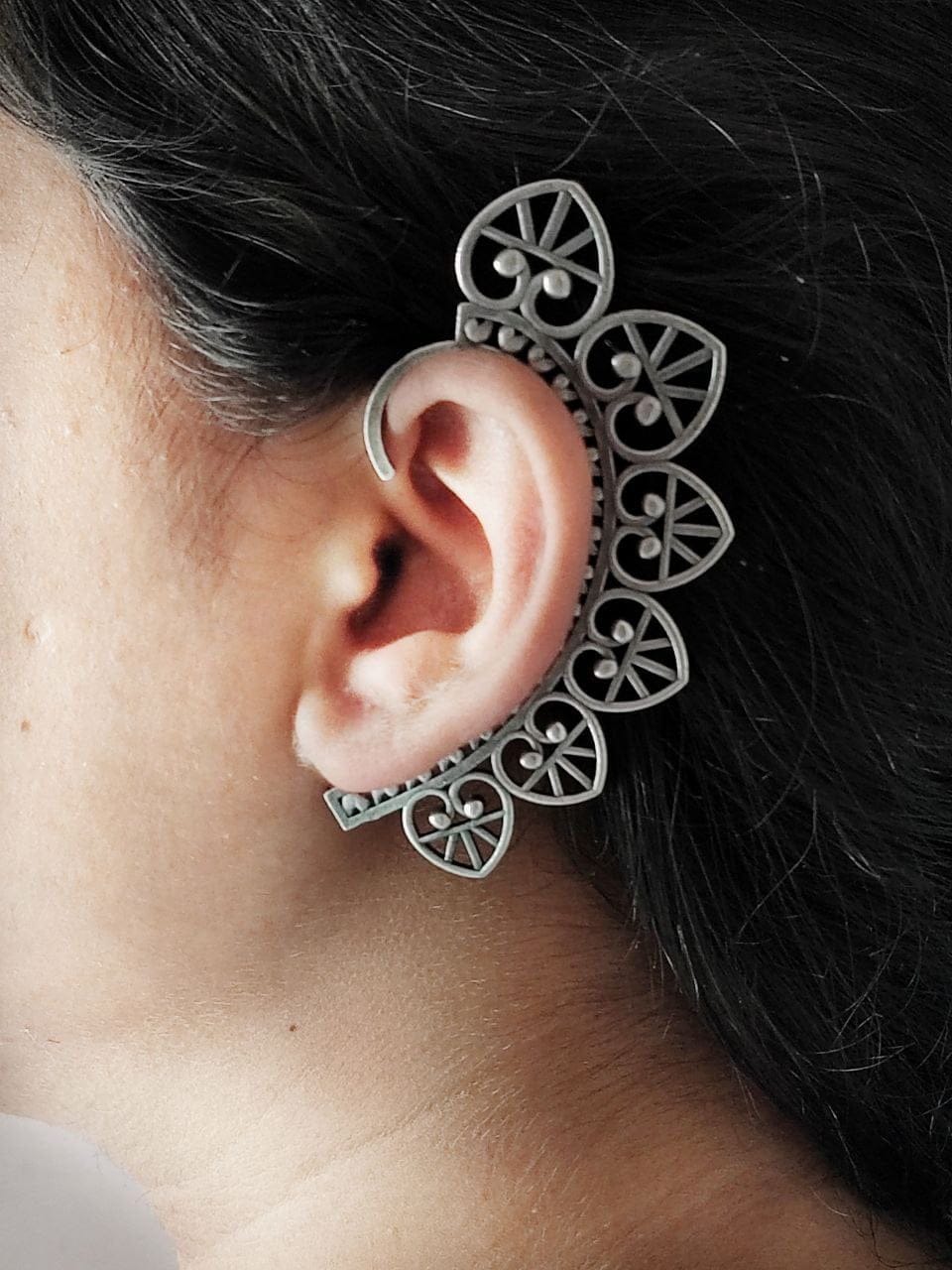 Unique Style Earcuff | Free Size Earrings | Silver Replica Jewellery
