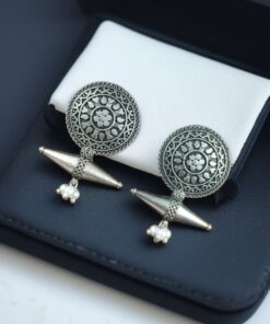 Floral Motif Silver Replica Stud Earrings – Beautiful Everyday Jewelry