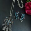 Ethnic Stone Floral Art Necklace Set | Traditional Jewelry with Elegant Design for Women
