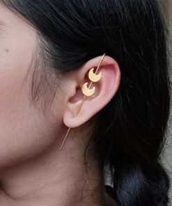 Beautiful Gold Plated Half Moon Earcuff | Lightweight Ethnic Daily Wear Jewelry
