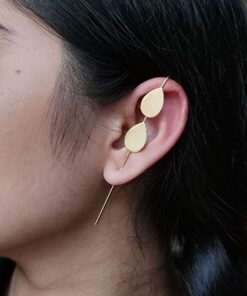 Gold Plated Drop Shape Earcuff | Elegant Ethnic Best Jewelry for Women