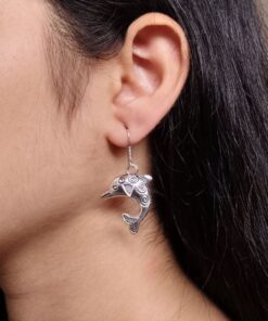 German Silver Dolphin Dangler Earrings | Hook Design Perfect for Daily Use