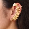Traditional Leaf Earcuff | Gold Plated Ethnic Pearl Work Best Jewelry for Festive Wear