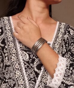 Unique Design Stylish Cuff Bracelet | Silver Plated Fashionable Jewelry for Women