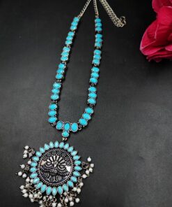 Peacock Design Silver Replica Necklace for Women Traditional Ethnic Partywear Jewelry