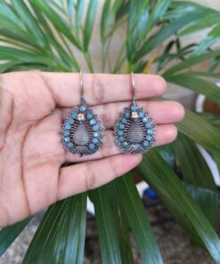 Graceful Peacock Design Silver Plated Hook Earrings with Elegant Traditional Jewelry