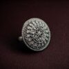 Oxidized Silver Replica Flower Design Ring | Adjustable Daily Wear Beautiful Jewelry