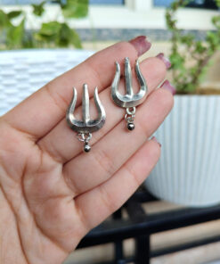 Stylish Oxidised Trishul Earrings | Traditional Spiritual Ethnic Jewelry for Women