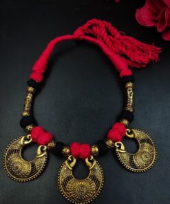 German Silver Thread Necklace for Women with Stylish Traditional Ethnic Design