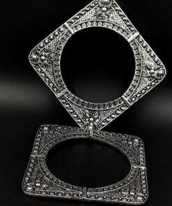 Alternative view of Unique Square Shape Bangle in Oxidised German Silver For Girls