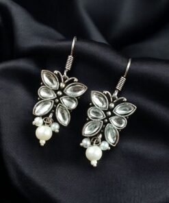 Beautiful Brass Butterfly Hook Earrings with Stones ? Best for Daily Use