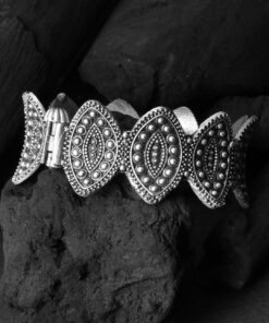 Alternative view of Antique Silver Look Like Kada Bangle - Best Traditional Opeanable Bracelet