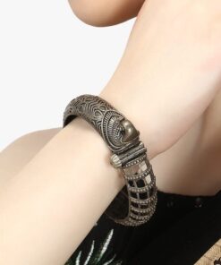 Alternative view of Designer Peacock Silver Replica Kada Bangle For Girls - Best Opeanable Bracelet