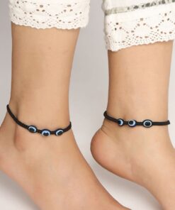Evil Eye Handmade Adjustable Anklet | Best Free Size Thread Anklet for Protection & Style