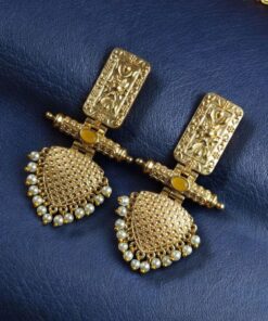 Alternative view of Premium Gold Plated Brass Earrings ? A Beautiful Blend of Traditional Elegance and Modern Style