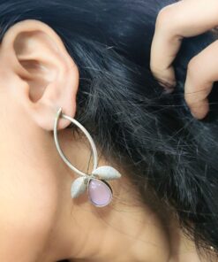 Affordable Silver Replica Handmade Design Monalisa Stone Earrings