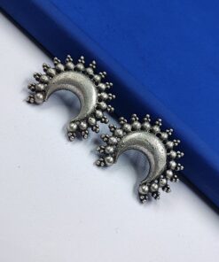 Alternative view of Premium Quality Oxidised Stud Earrings - Silver Look Like Stud