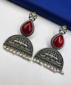 Alternative view of Peacock Stud Earrings - Best Silver Look alike Monalisa Stone Earring