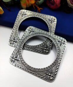 Unique Square Shape Bangle in Oxidised German Silver For Girls