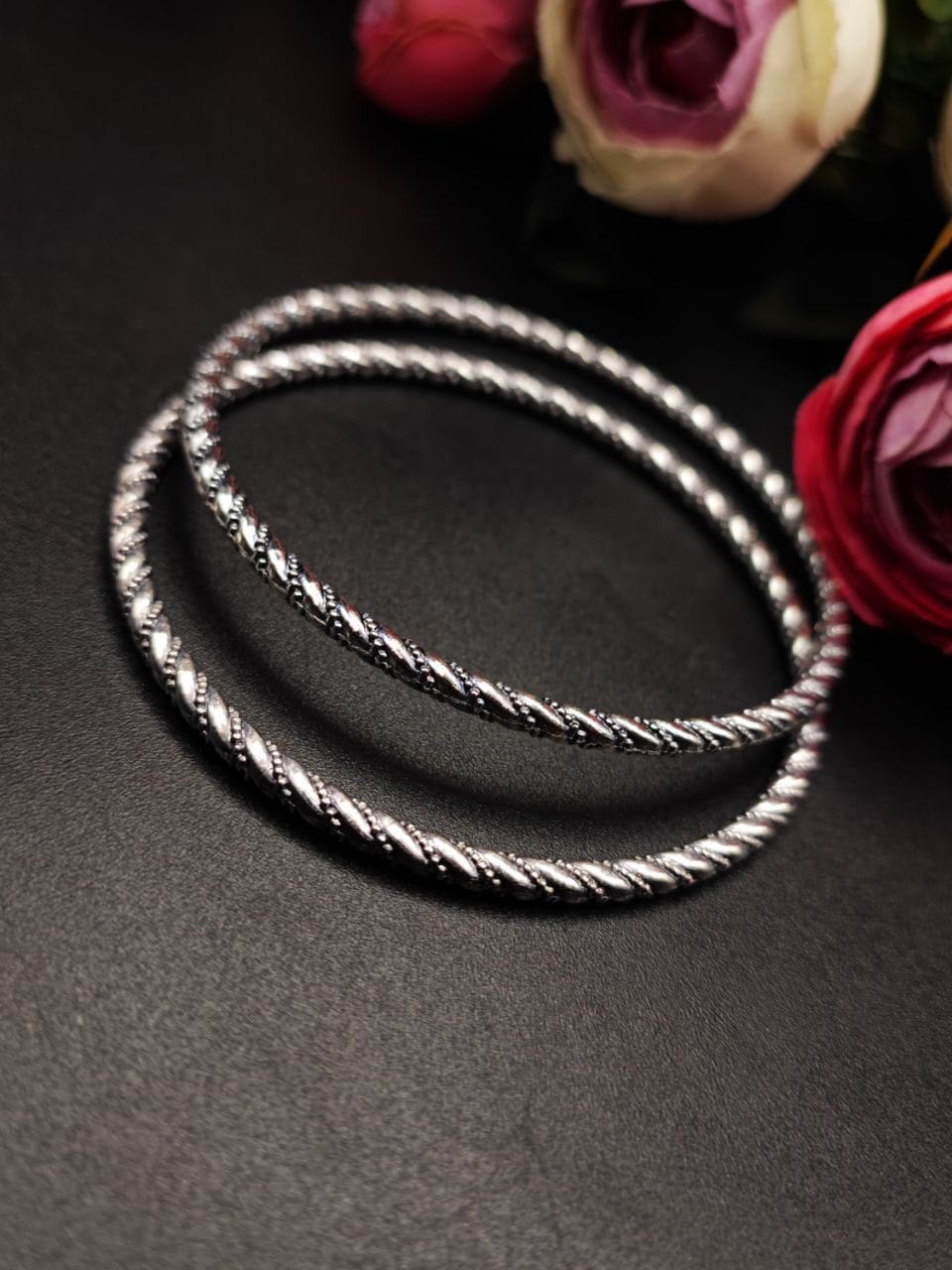 Oxidised Chudiya | German Silver Bangle | Affordable Designer Kangan - Image 2