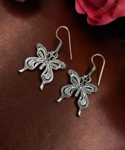 Alternative view of German Silver Casual Wear Hook Earrings For Girls