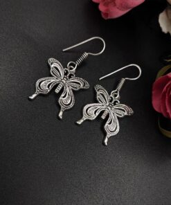 German Silver Casual Wear Hook Earrings For Girls