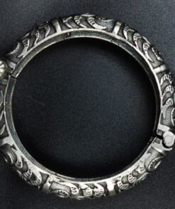 Alternative view of Openable Kada Bangle | Affordable Oxidised Silver Replica Bracelet