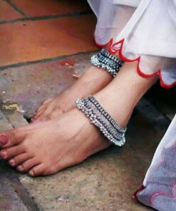 Traditional Oxidised Heavy Payal - Adorable Broad Anklets