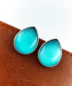 Stone Stud Earrings | Silver Replica Monalisa Earring | Casual Wear Jewelry