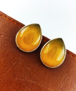 Alternative view of Stone Stud Earrings | Silver Replica Monalisa Earring | Casual Wear Jewelry