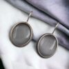 Oxidised Silver Look Like Stone Earrings - Best Quality Stone Studs For Girls