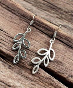 Alternative view of Casual Oxidised Leaf Style Earrings | Simple German Silver Hook Earring