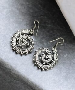Light Weight Earrings | Unique Oxidized Silver Plated Hook Style Jewelry