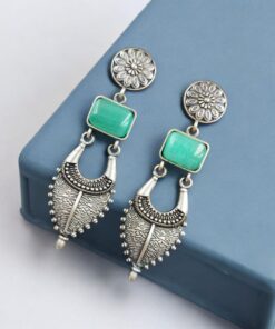 Traditional Silver Replica Earrings | Adorable Designer Monalisa Stone Jewelry