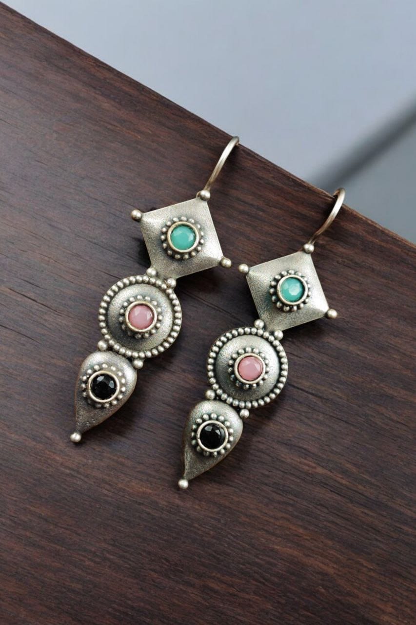 Silver Antique Replica Earrings | Affordable Hook Style Earring