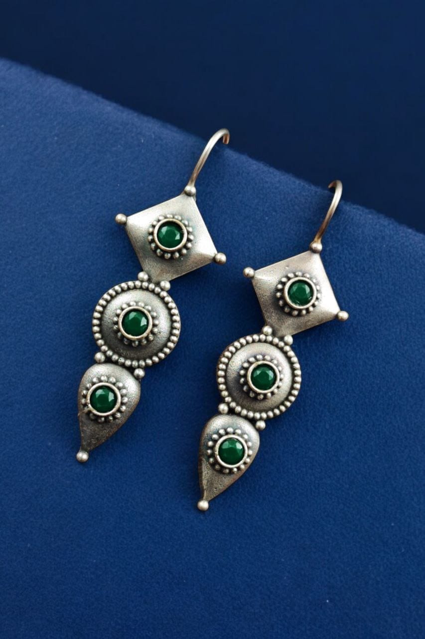 Silver Antique Replica Earrings | Affordable Hook Style Earring - Image 2