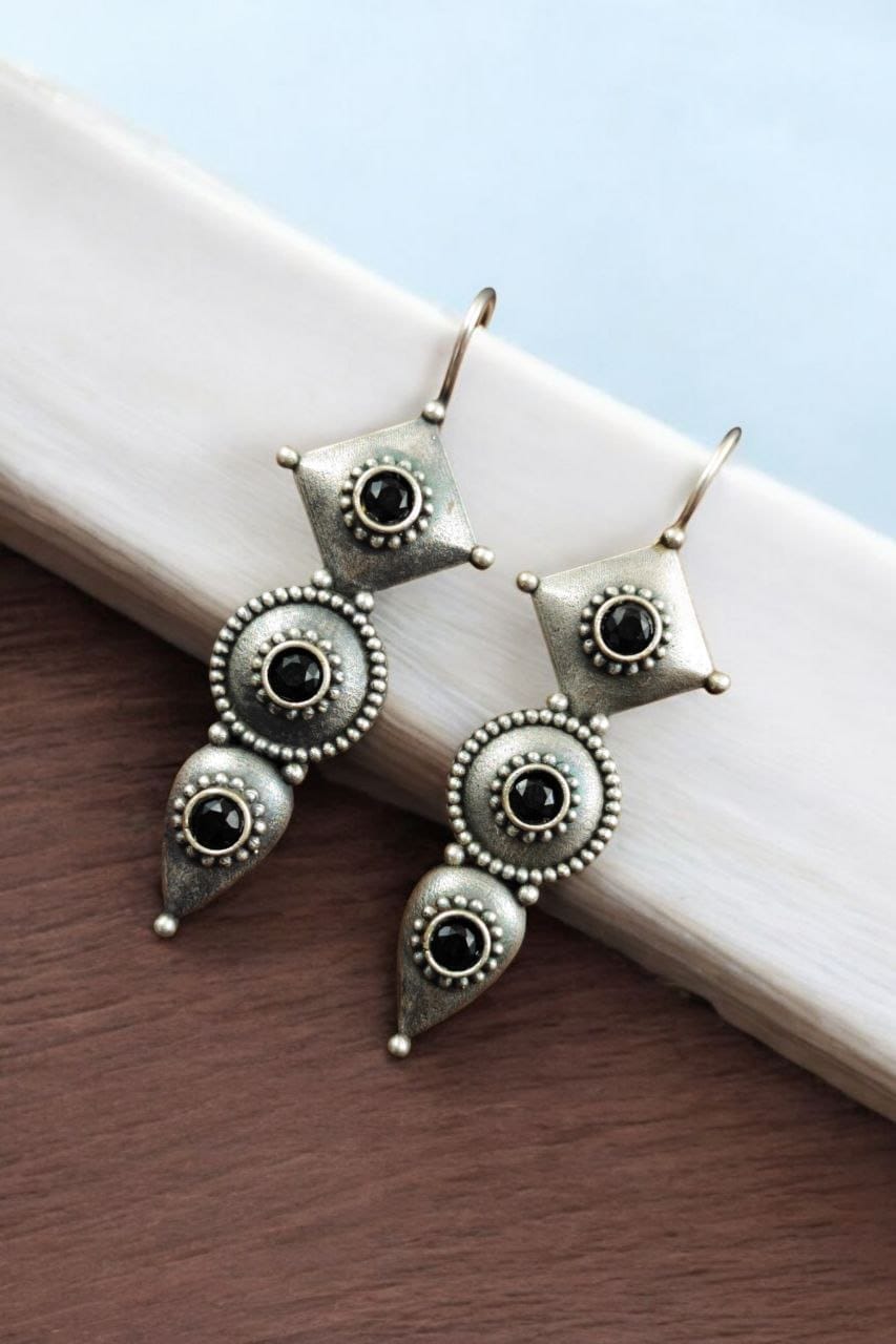 Silver Antique Replica Earrings | Affordable Hook Style Earring - Image 3