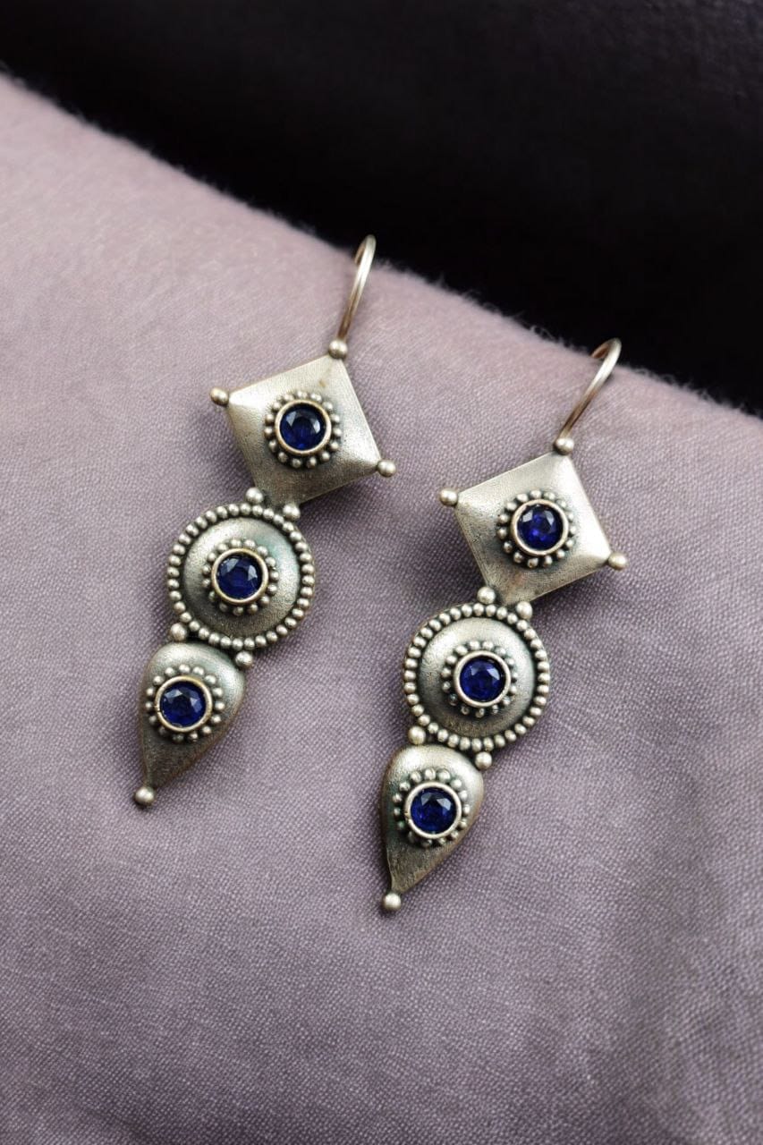 Silver Antique Replica Earrings | Affordable Hook Style Earring - Image 6