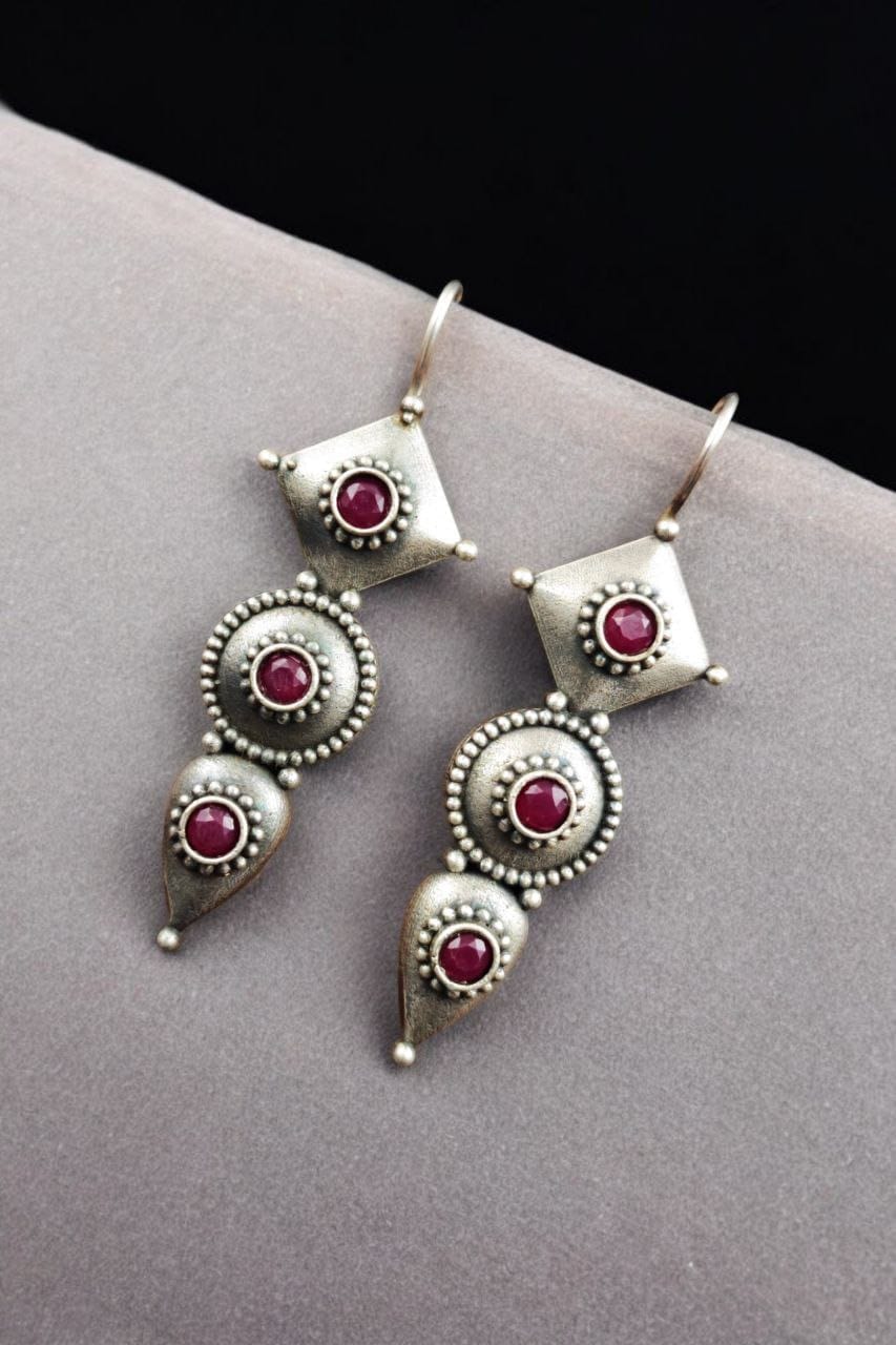 Silver Antique Replica Earrings | Affordable Hook Style Earring - Image 7