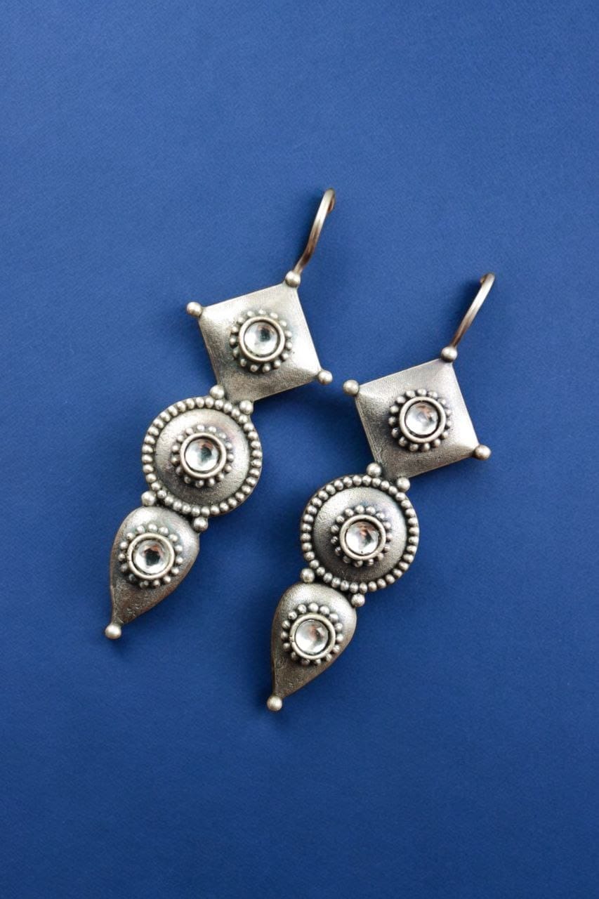 Silver Antique Replica Earrings | Affordable Hook Style Earring - Image 8