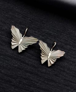 Alternative view of Silver Replica Butterfly Earrings | Unique Hook Style Casual Wear Jewelry