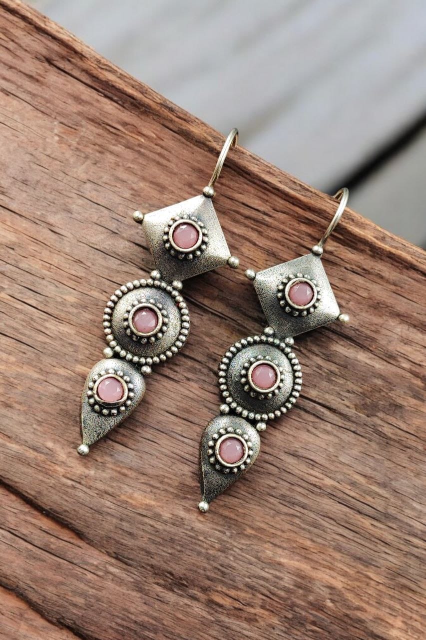 Silver Antique Replica Earrings | Affordable Hook Style Earring - Image 9