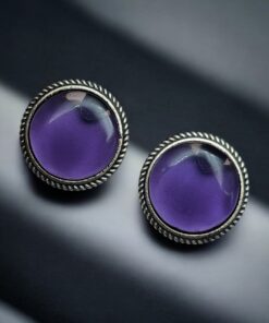 Stone Studs | Silver Look alike Earrings | Unique Partywear Jewelry