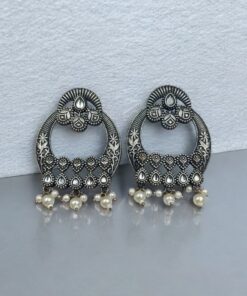 Alternative view of Silver Replica Hasali Necklace | Antique Designer Oxidized Jewelry